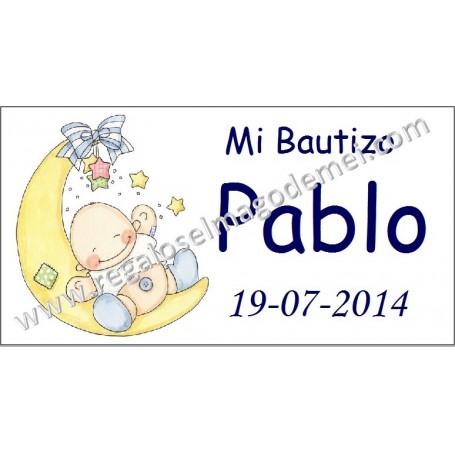 Tarjeta Bautizo luna nene