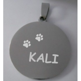 Placa identificativa para perros huellas