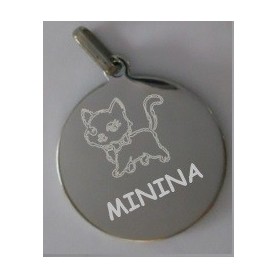 Placa de 2,8 cm identificativa para gato