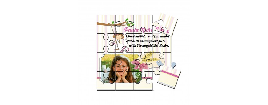 Invitaciones o recordatorios Comunion Puzzle